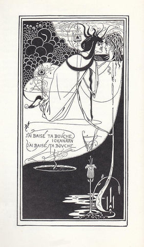 Salome - I have kissed thy mouth White Modern Wood Framed Art Print with Double Matting by Beardsley, Aubrey