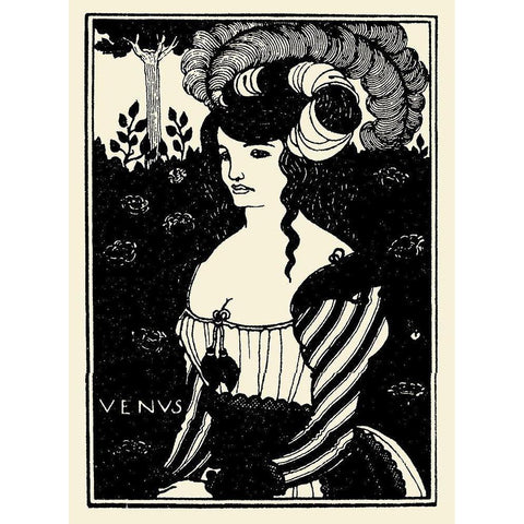 Venus 1898 White Modern Wood Framed Art Print by Beardsley, Aubrey