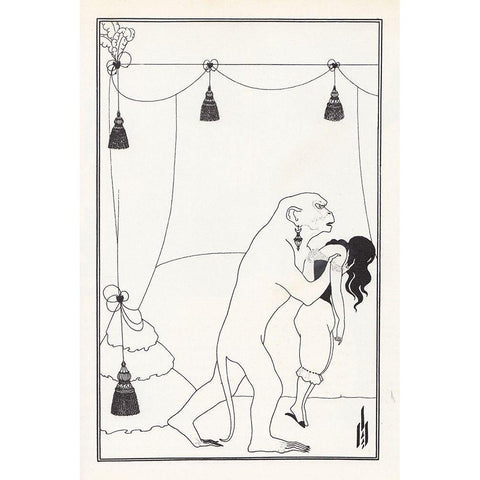 Tales of Mystery 1894 - Murders in Rue Morgue White Modern Wood Framed Art Print by Beardsley, Aubrey