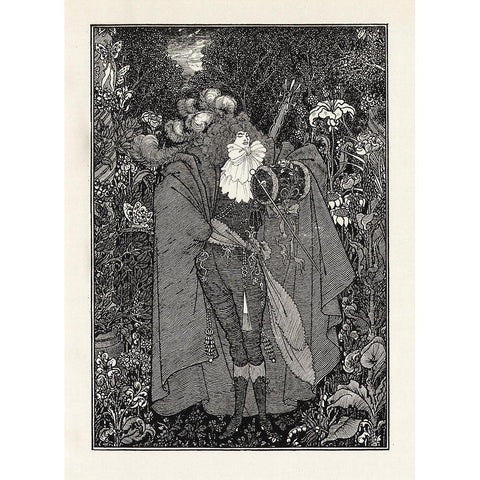 Under the Hill 1903 - The Abbe Gold Ornate Wood Framed Art Print with Double Matting by Beardsley, Aubrey