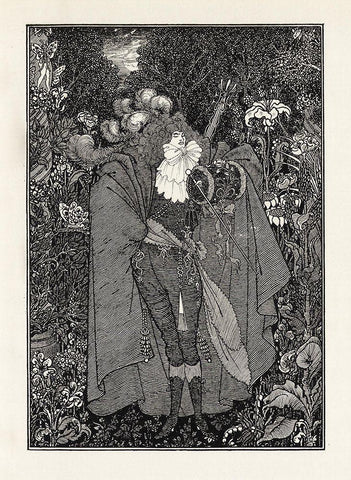 Under the Hill 1903 - The Abbe White Modern Wood Framed Art Print with Double Matting by Beardsley, Aubrey