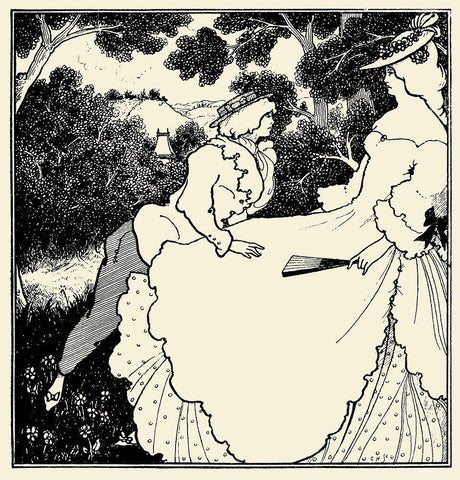 Under the Hill 1903 - Three Musicians White Modern Wood Framed Art Print with Double Matting by Beardsley, Aubrey