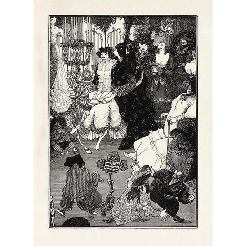 Under the Hill 1903 - Toilet of Helen Black Modern Wood Framed Art Print with Double Matting by Beardsley, Aubrey