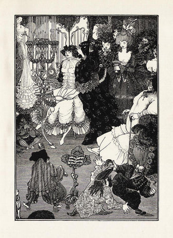 Under the Hill 1903 - Toilet of Helen Black Ornate Wood Framed Art Print with Double Matting by Beardsley, Aubrey