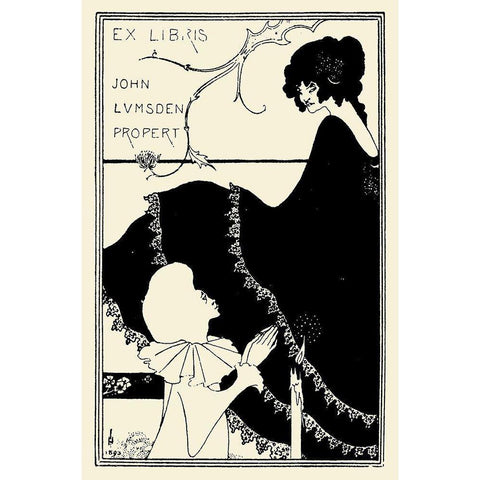 Yellow Book 1894 Vol.1 - John Lumsden Gold Ornate Wood Framed Art Print with Double Matting by Beardsley, Aubrey