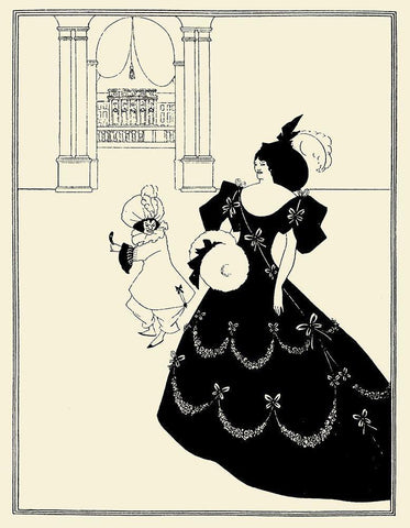 Yellow Book 1894 Vol.2 - Marionettes 1 Black Ornate Wood Framed Art Print with Double Matting by Beardsley, Aubrey