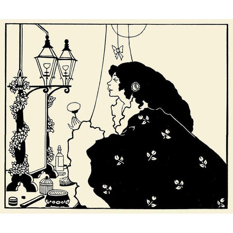 Yellow Book 1894 Vol.3 - Front cover Black Modern Wood Framed Art Print with Double Matting by Beardsley, Aubrey