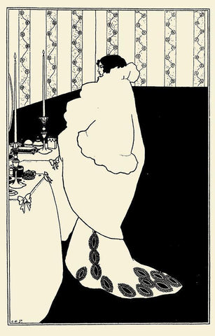 Yellow Book 1894 Vol.3 - La Dame aux Camelias Black Ornate Wood Framed Art Print with Double Matting by Beardsley, Aubrey