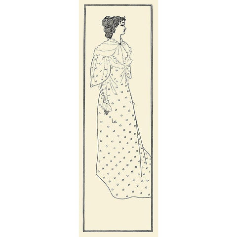 Yellow Book 1895 Vol.4 - Miss Winifred Emery White Modern Wood Framed Art Print by Beardsley, Aubrey