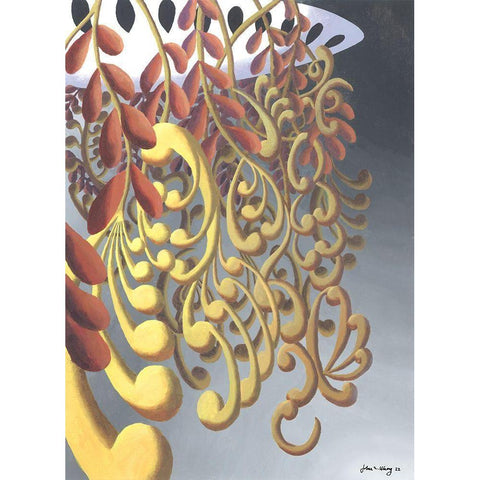 Dream Flowers IV Black Modern Wood Framed Art Print by Wang, John Z.