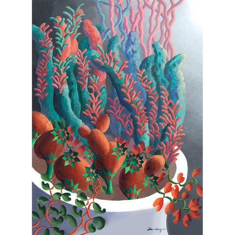Dream Flowers X White Modern Wood Framed Art Print by Wang, John Z.