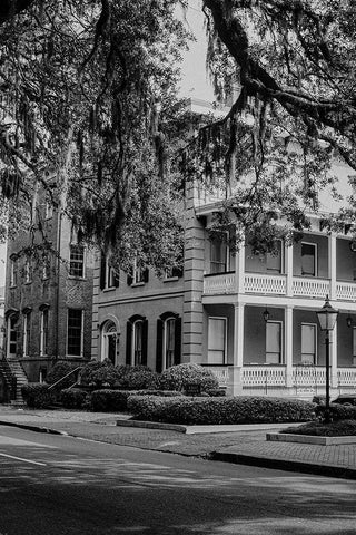 Historic Savannah Black Ornate Wood Framed Art Print with Double Matting by Georgia Picture Archive