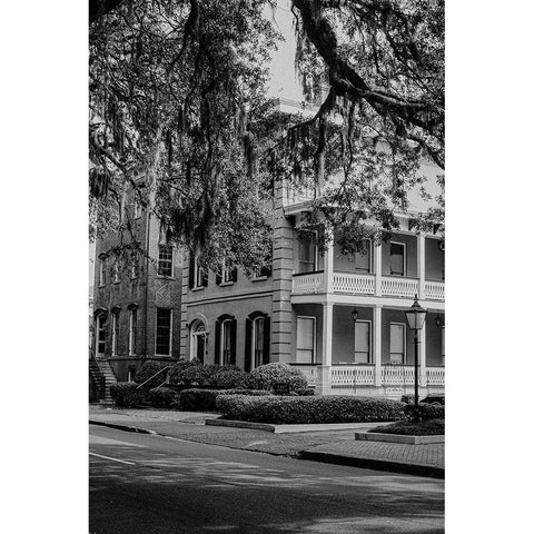 Historic Savannah Black Modern Wood Framed Art Print with Double Matting by Georgia Picture Archive