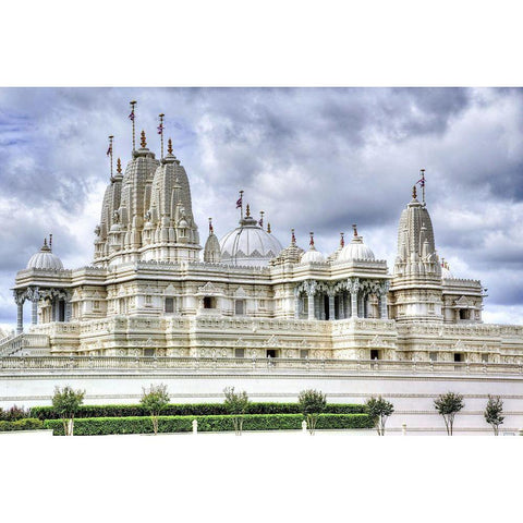 White Hindu Temple-Atlanta-Georgia II White Modern Wood Framed Art Print by Georgia Picture Archive