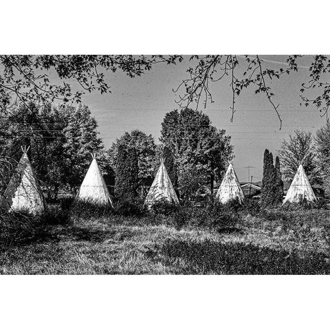 Wigwam Village-Horse Cave-Kentucky White Modern Wood Framed Art Print by Margolies, John