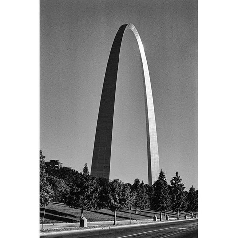 Gateway Arch-Saint Louis-Missouri Black Modern Wood Framed Art Print with Double Matting by Margolies, John