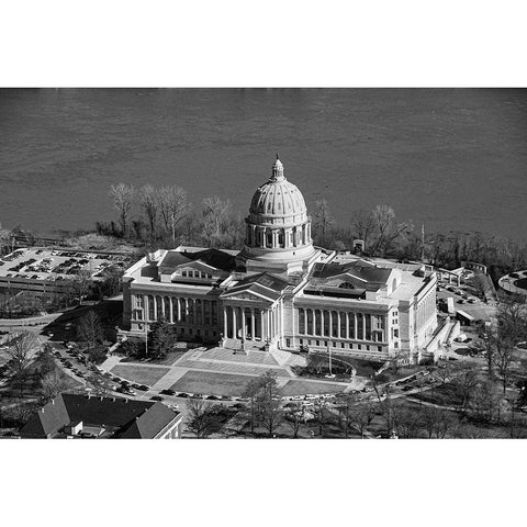 The Missouri State Capitol Black Modern Wood Framed Art Print by Missouri Picture Archive