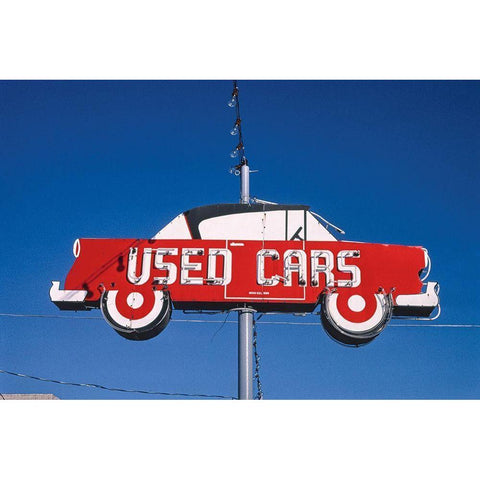 Vince Kolb Auto Sales Sign-Jefferson City-Missouri White Modern Wood Framed Art Print by Margolies, John