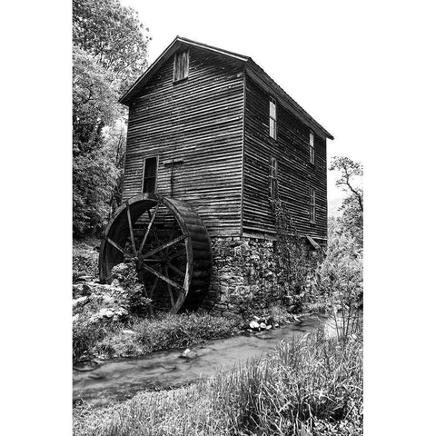 Wooden House in Tennessee Black Modern Wood Framed Art Print with Double Matting by Tennessee Picture Archive