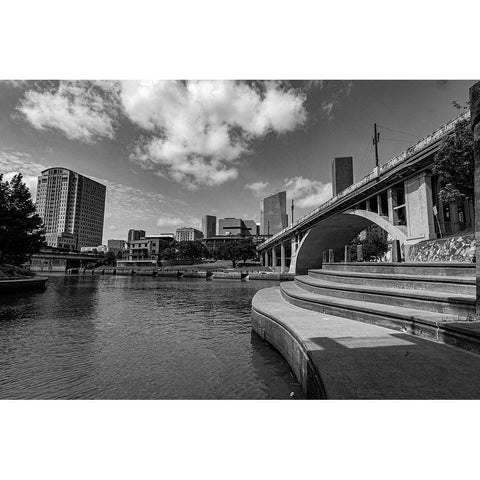 Buffalo Bayou Trail-Championship Park-Downtown Houston-Texas White Modern Wood Framed Art Print by Texas Picture Archive