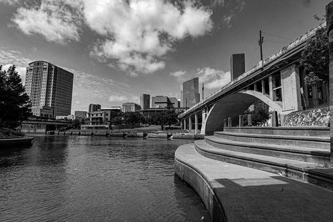 Buffalo Bayou Trail-Championship Park-Downtown Houston-Texas Black Ornate Wood Framed Art Print with Double Matting by Texas Picture Archive