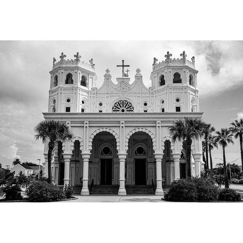 St. Mary Cathedral Basilica Galveston-Texas White Modern Wood Framed Art Print by Texas Picture Archive