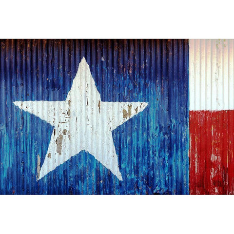 Texas State Flag painted on a barn Black Modern Wood Framed Art Print by Texas Picture Archive