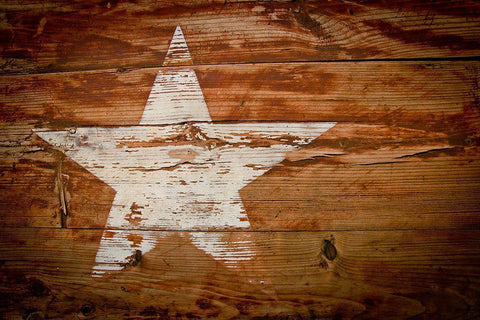 Texas White Star White Modern Wood Framed Art Print with Double Matting by Texas Picture Archive