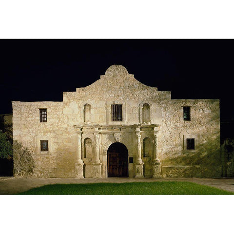 The Alamo mission in San Antonio-Texas Black Modern Wood Framed Art Print by Texas Picture Archive