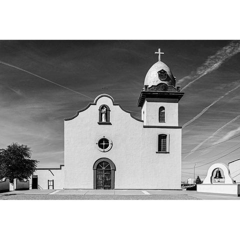 The San Ysleta Mission-El Paso-Texas White Modern Wood Framed Art Print by Highsmith, Carol