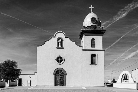 The San Ysleta Mission-El Paso-Texas White Modern Wood Framed Art Print with Double Matting by Highsmith, Carol