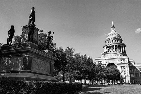 The Texas State Capitol-Austin White Modern Wood Framed Art Print with Double Matting by Texas Picture Archive