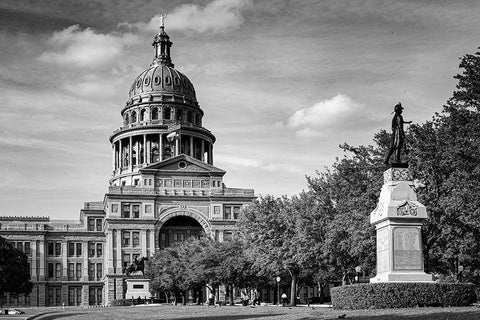 The Texas state Capitol in Austin Black Ornate Wood Framed Art Print with Double Matting by Highsmith, Carol