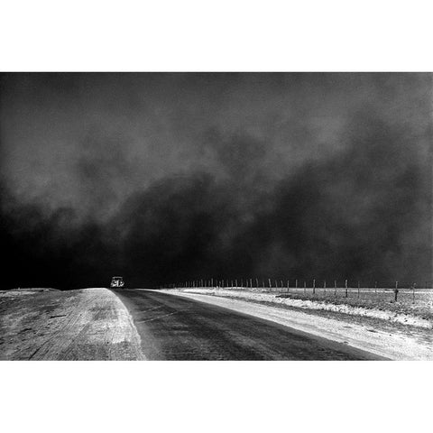 Vintage Dustbowl Photo Black Modern Wood Framed Art Print with Double Matting by Texas Picture Archive