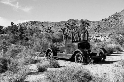 Abandoned Truck in the Desert Black Ornate Wood Framed Art Print with Double Matting by Vintage Photo Archive