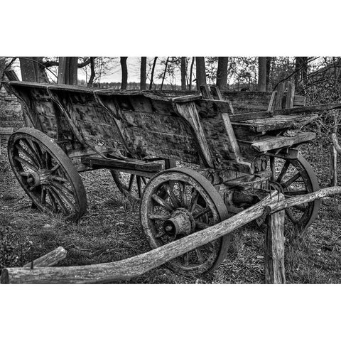 Antique Cart White Modern Wood Framed Art Print by Vintage Photo Archive