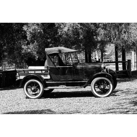 Classic Flat Bed Truck White Modern Wood Framed Art Print by Vintage Photo Archive