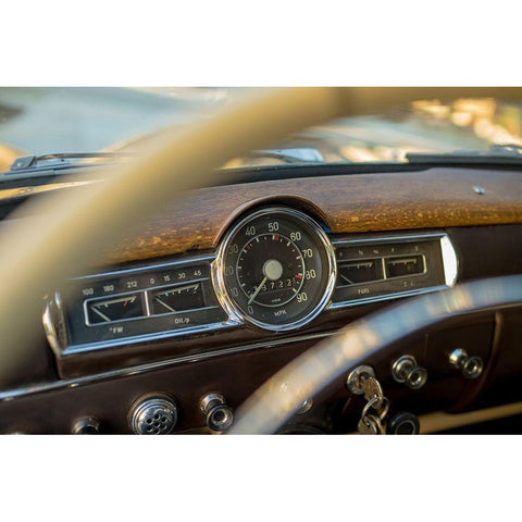 Classic Wooden Dashboard White Modern Wood Framed Art Print by Vintage Photo Archive