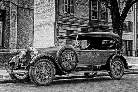 Elegant Classic Car White Modern Wood Framed Art Print with Double Matting by Vintage Photo Archive