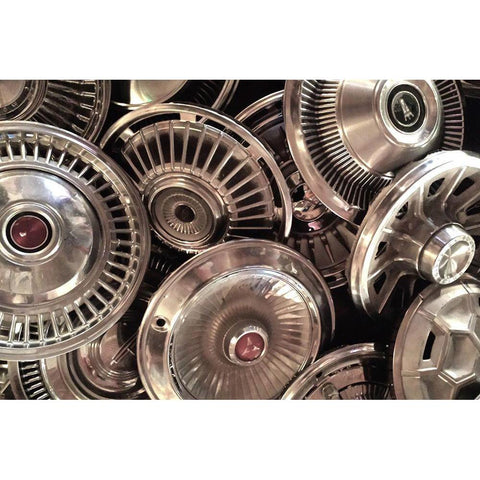 The Wheels of Time Black Modern Wood Framed Art Print by Vintage Photo Archive