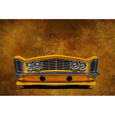 Unmellow Yellow Black Modern Wood Framed Art Print with Double Matting by Vintage Photo Archive