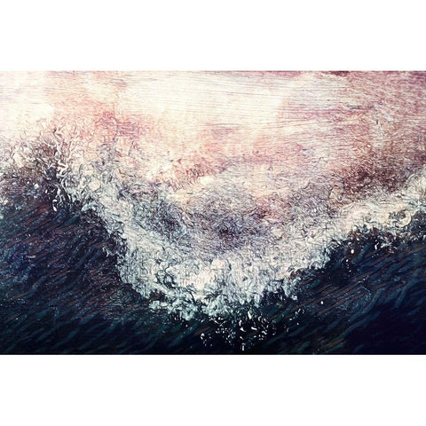 Breaking Wave Black Modern Wood Framed Art Print with Double Matting by Alpenglow Workshop