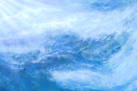 Storm Tossed Waves White Modern Wood Framed Art Print with Double Matting by Alpenglow Workshop