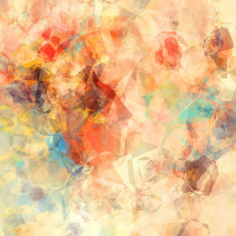 Translucent Geometries Black Ornate Wood Framed Art Print with Double Matting by Alpenglow Workshop