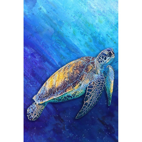 Sea Turtle Black Modern Wood Framed Art Print by Alpenglow Workshop