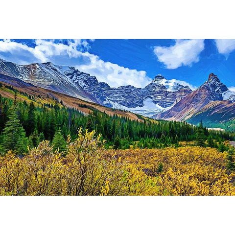 Autumn Mountains Black Modern Wood Framed Art Print by Alpenglow Workshop