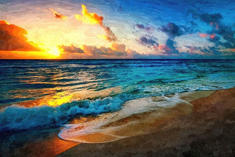 Between Sea And Sky Black Ornate Wood Framed Art Print with Double Matting by Alpenglow Workshop