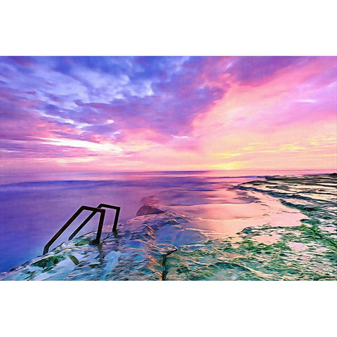 Fair Skies and Calm Sea Black Modern Wood Framed Art Print by Alpenglow Workshop