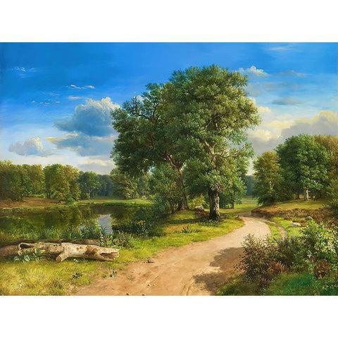 Fine Summer Day Gold Ornate Wood Framed Art Print with Double Matting by Alpenglow Workshop