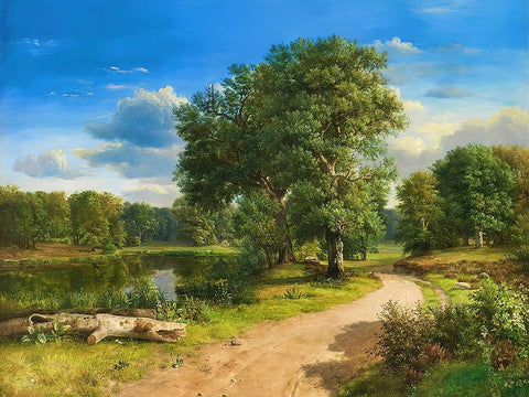 Fine Summer Day Black Ornate Wood Framed Art Print with Double Matting by Alpenglow Workshop